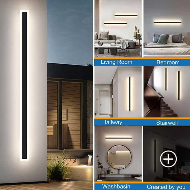 Outdoor Wall Lights |   Modern/Contemporary LED Outdoor Wall Light Sconce, Outdoor Long Strip LED Wall Sconce Multi, White Outdoor Lighting Multi, White