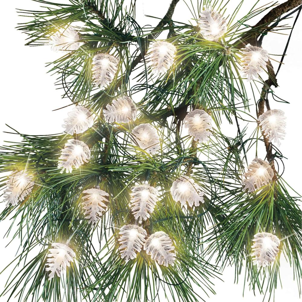 String Lights |   18-Foot Solar Powered Pinecone String Lights – 6.400 x 4.750 x 3.250 Multi, White Outdoor Lighting Multi, White