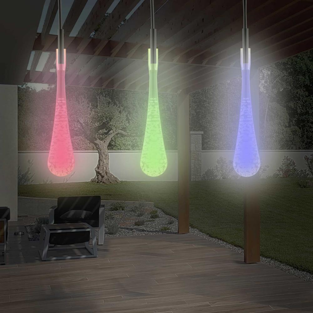 String Lights |   Tear Drop Outdoor LED String Lights- Set of 2, 30 Bulb Solar Power, 8 Modes, Rechargeable Battery by Pure Garden Multi, White Outdoor Lighting Multi, White