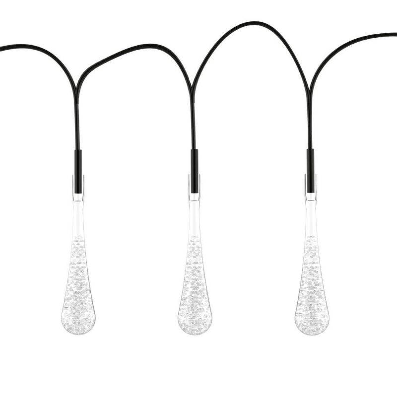 String Lights |   Tear Drop Outdoor LED String Lights- Set of 2, 30 Bulb Solar Power, 8 Modes, Rechargeable Battery by Pure Garden Multi, White Outdoor Lighting Multi, White